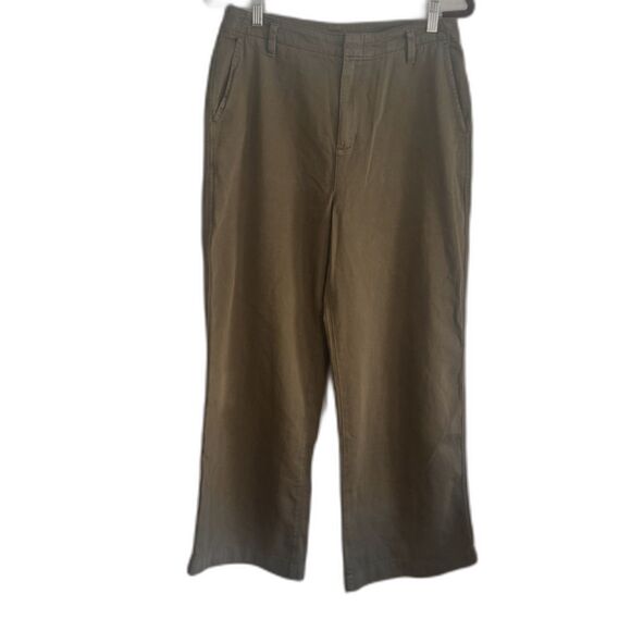 GAP 8P Petite Khaki Pants 82%Cotton/18%Lyocell Olive Green - Picture 1 of 8